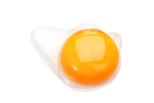 Яичный желток крупным планом изолирован на белом — стоковое фото