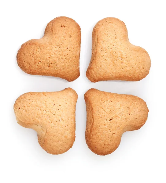 Biscuit de trèfle à quatre feuilles isolé sur blanc — Photo