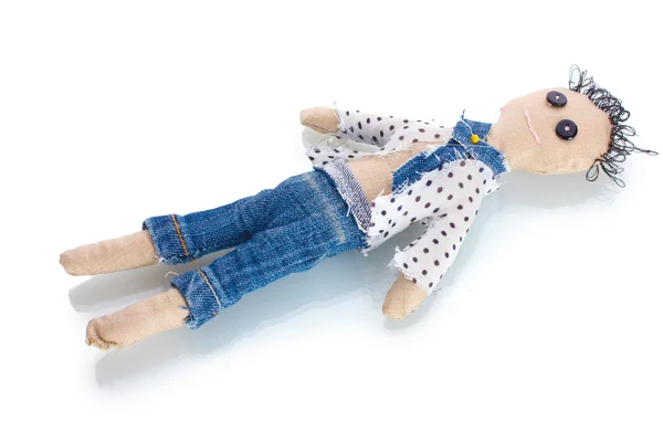 Muñeco vudú niño aislado en blanco —  Fotos de Stock