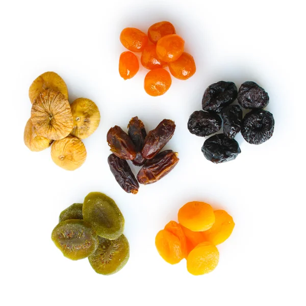 Dried fruits isolated on white — Stock Photo, Image