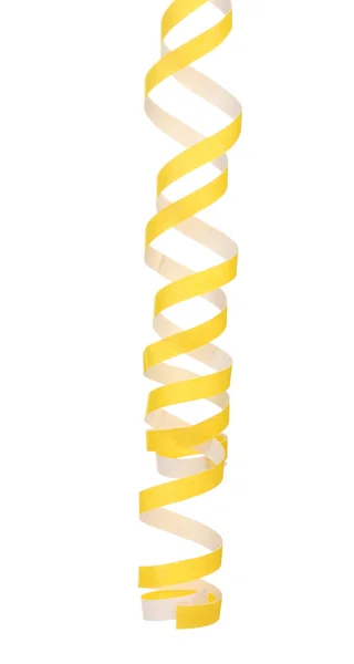 Yellow streamer isolated on white — Stock Photo, Image