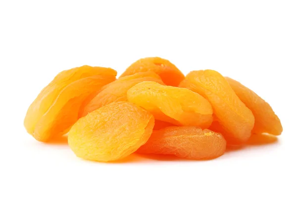 Delicious dried apricots isolated on white — Stock Photo, Image