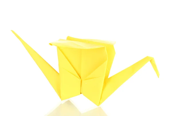 Grúa de papel de origami aislada en blanco —  Fotos de Stock