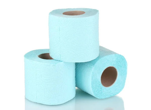 Rolos de papel higiénico isolados a branco — Fotografia de Stock