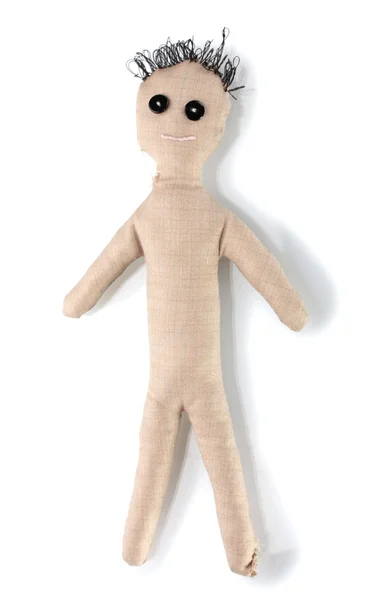 Кукольный мальчик Вуду изолирован на белом — стоковое фото