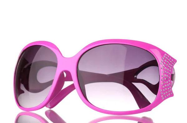 Női rózsaszín napszemüveg elszigetelt fehér gyémánt — Stock Fotó