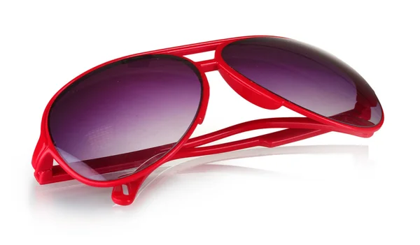 Dámské červené brýle izolovaných na bílém — Stock fotografie
