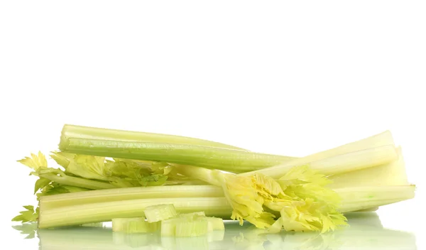Fresh slised green celery isolated on white — Stock Photo, Image