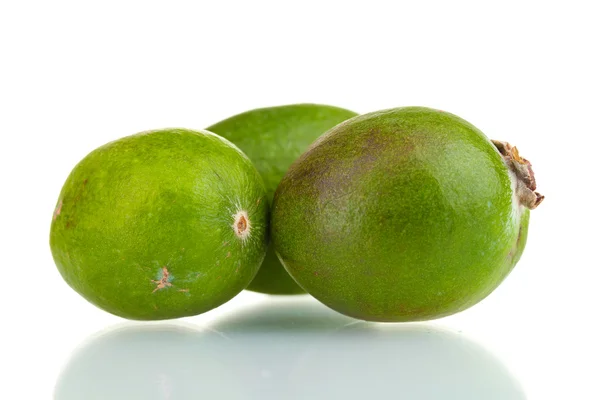 Fruto de feijoa verde, aislado sobre blanco — Foto de Stock