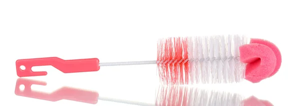 Cepillo de limpieza rosa aislado en blanco —  Fotos de Stock