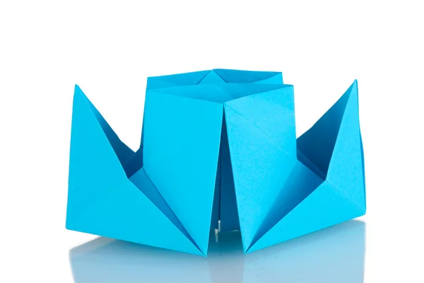 Origami papieru parowiec na białym tle — Zdjęcie stockowe