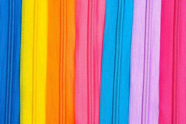 Fermeture éclair multicolore en gros plan — Photo