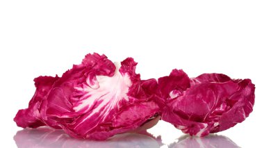 Red cabbage leaves isolated on white clipart