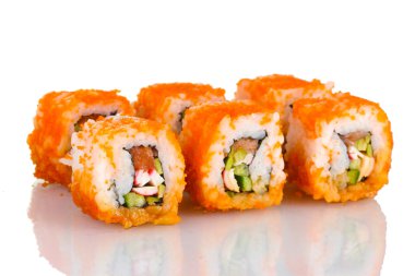 beyaz izole lezzetli sushi
