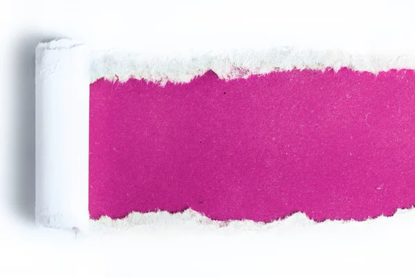 กระดาษหักด้วยพื้นหลังสีชมพู — ภาพถ่ายสต็อก