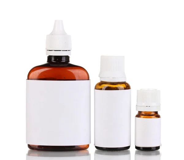 Medicinske flasker isoleret på hvid - Stock-foto