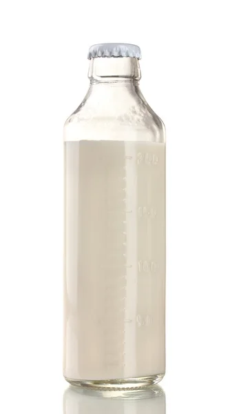 Garrafa de leite isolada sobre branco — Fotografia de Stock