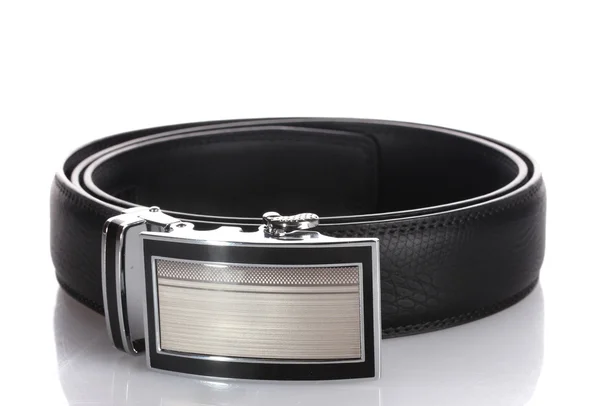 Men's leather belt isolated on white — Stock Photo, Image