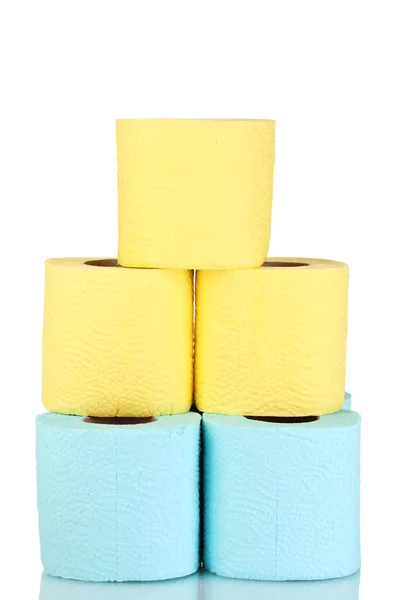 Rollos de papel higiénico aislados en blanco — Foto de Stock