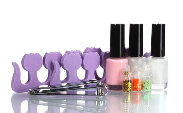 Conjunto de pedicure isolado em branco — Fotografia de Stock