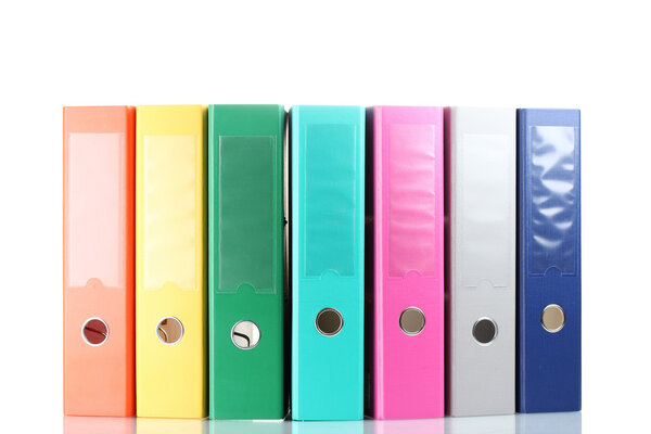 Office folders isolated on white