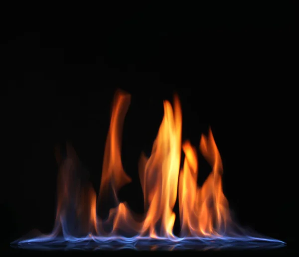 黒い背景に美しい火 — ストック写真
