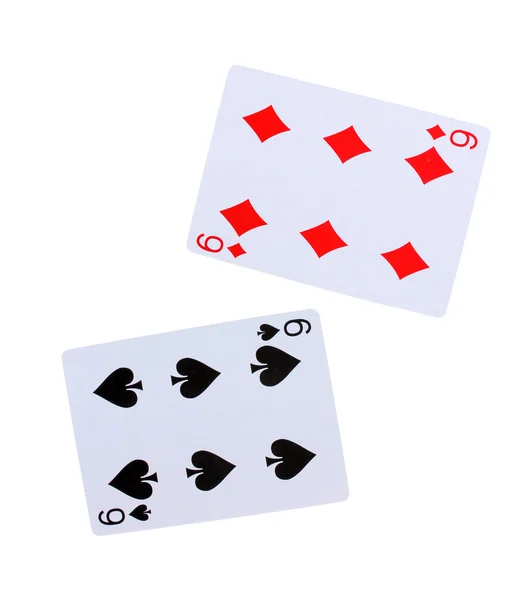 Δύο κάρτες που απομονώνονται σε λευκό — Φωτογραφία Αρχείου