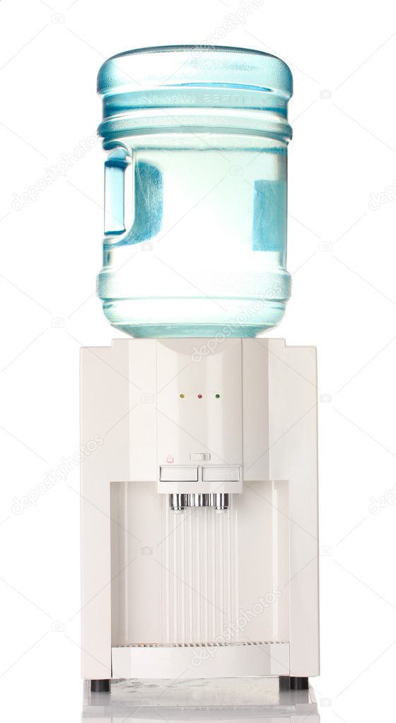 Electric water cooler isolated on white
