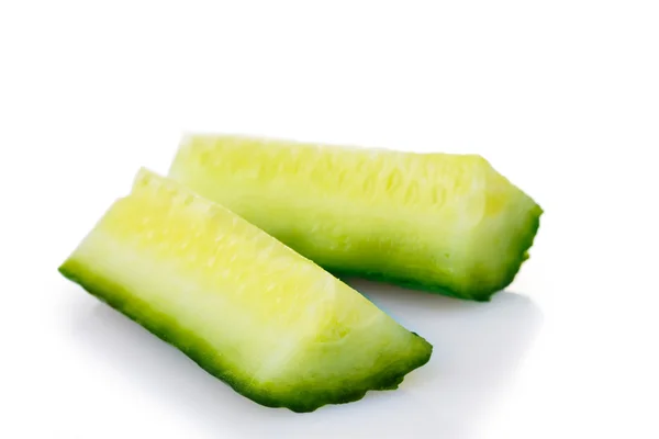 Fresh sliced cucumber isolated on white — Stock Photo, Image