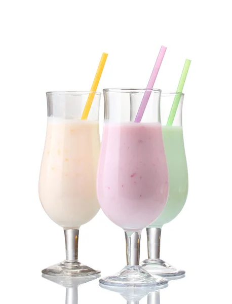 Milk shakes isolated on white — Stock Photo, Image