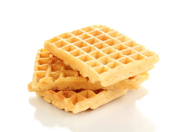 Süße Waffeln isoliert auf weiß — Stockfoto