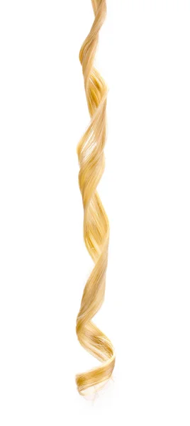 Cheveux blonds bouclés isolés sur blanc — Photo