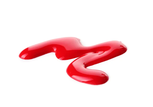 빨간 매니큐어 방울 흰색 절연 — 스톡 사진