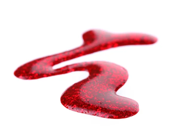 Verniz vermelho gotas isoladas no branco — Fotografia de Stock
