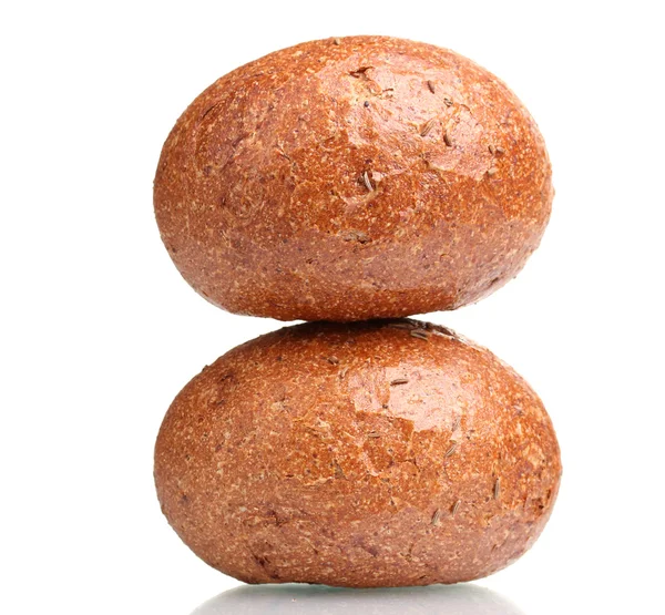 Delicious rye buns isolated on white — Stock Photo, Image