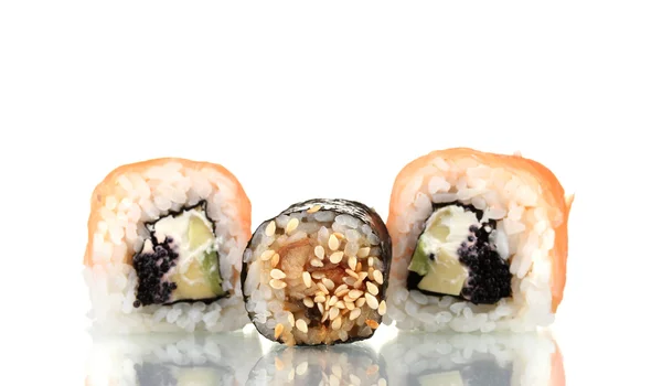 Tasty rolls isolated on white — Stock Photo, Image