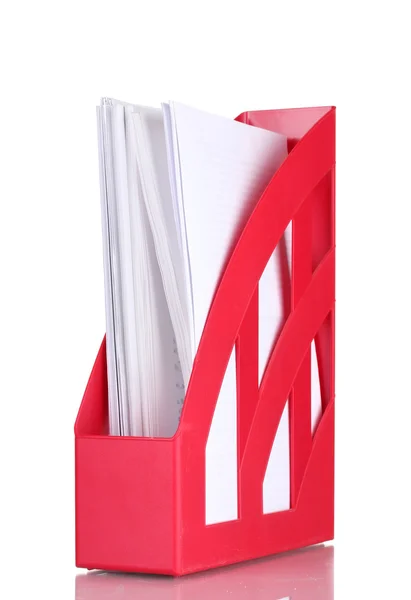Rode lade voorpapieren geïsoleerd op wit — Stockfoto