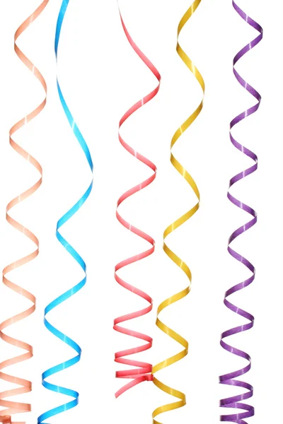 Beautiful colorful streamers isolated on white — Stock Photo, Image