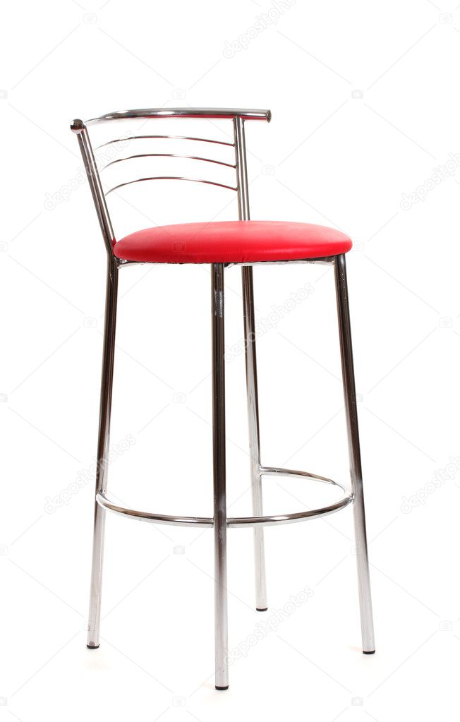 Red bar chair isolated on white