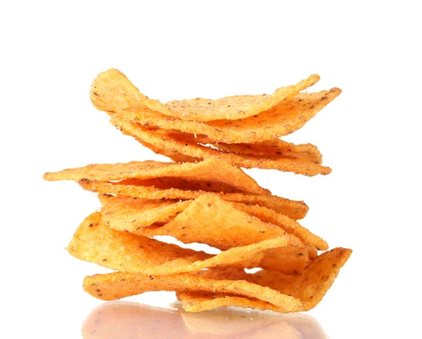 맛 있는 감자 칩 흰색 절연 — 스톡 사진