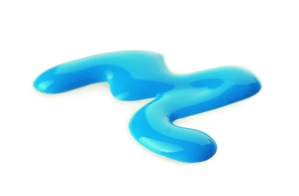 Blue nail polish drops isolated on white — Stock Photo, Image
