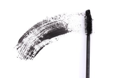 Black mascara brush stroke isolated on white clipart