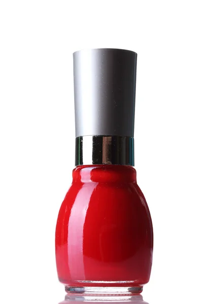 Verniz vermelho isolado em branco — Fotografia de Stock