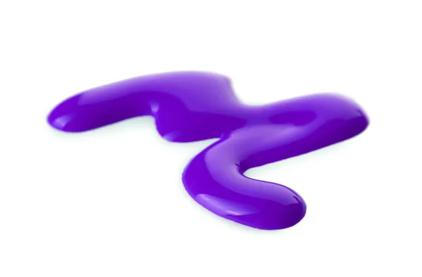 Esmalte de uñas púrpura gotas aisladas en blanco — Foto de Stock