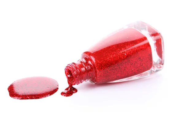 Rode nagellak geïsoleerd op wit — Stockfoto