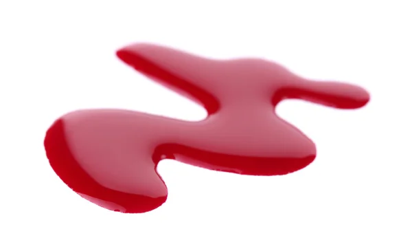 Rode nagellak druppels geïsoleerd op wit — Stockfoto