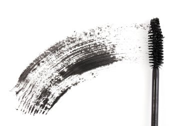 Black mascara brush stroke isolated on white clipart