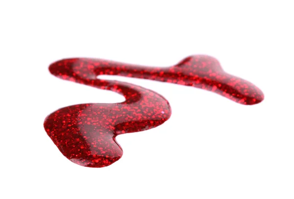 Червоний лак для нігтів краплі ізольовані на білому — стокове фото