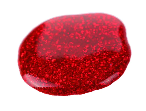 Rode nagellak druppels geïsoleerd op wit — Stockfoto