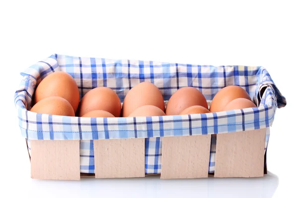 Brązowe jaja w polu na białym tle — Zdjęcie stockowe